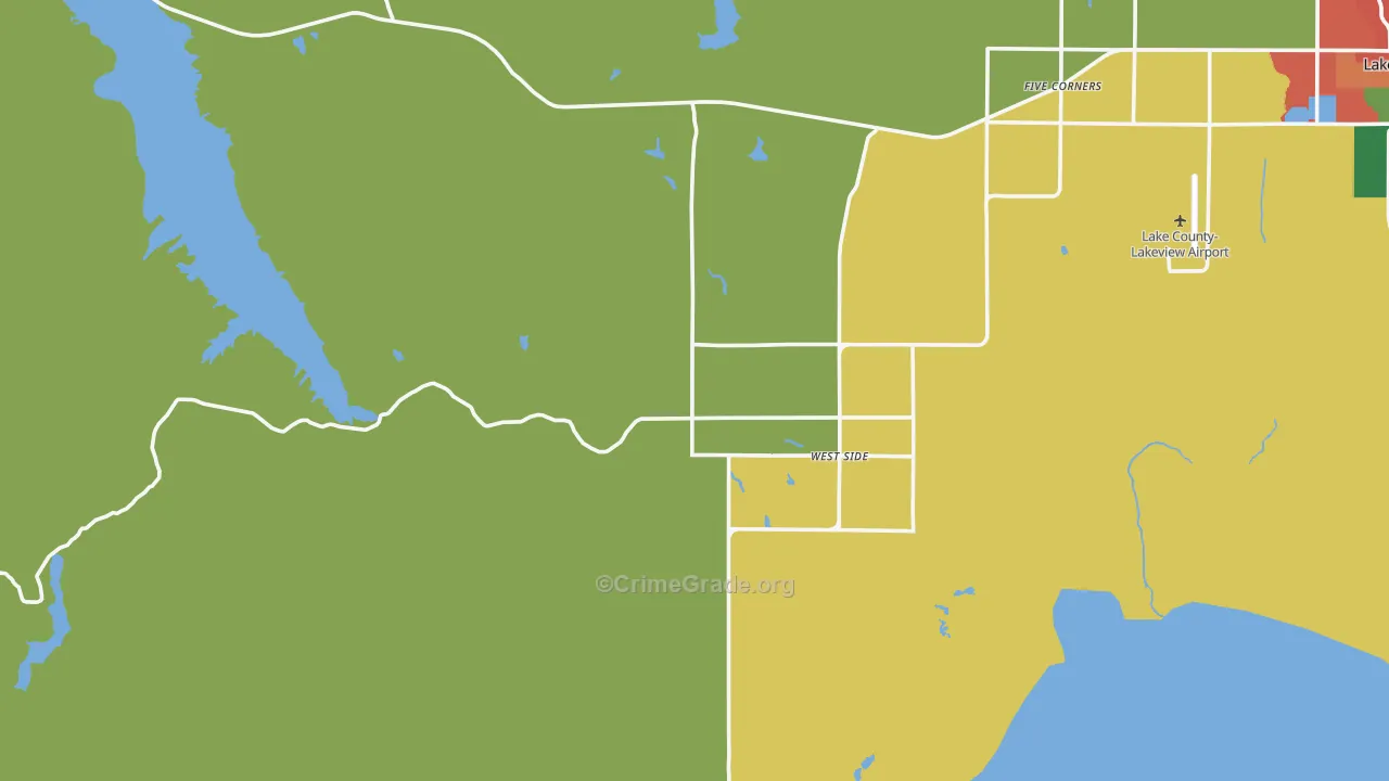 West Side, OR Map of Burglary Rates