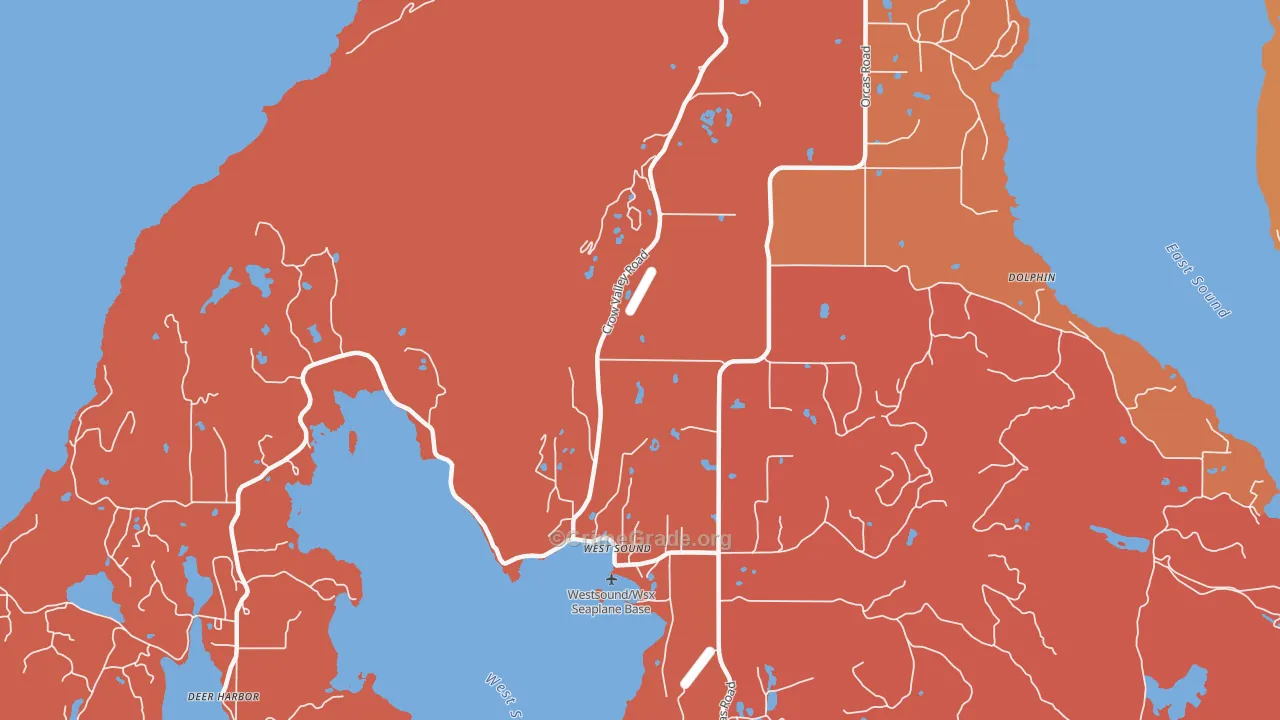 West Sound, WA Map of Burglary Rates