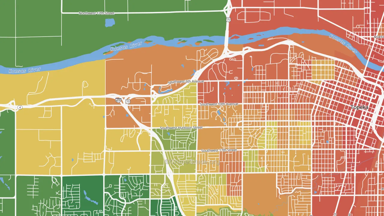 West Southwest 2, Topeka, KS Map of Burglary Rates