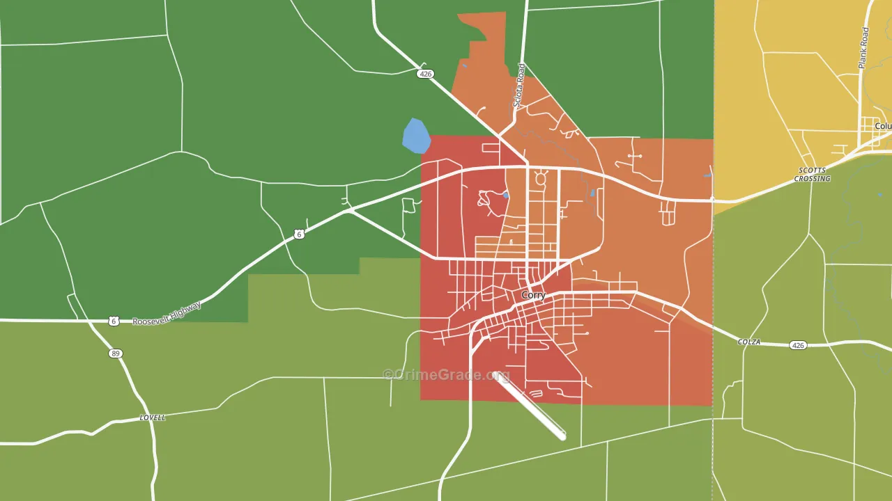 West Spring Creek, PA Map of Burglary Rates