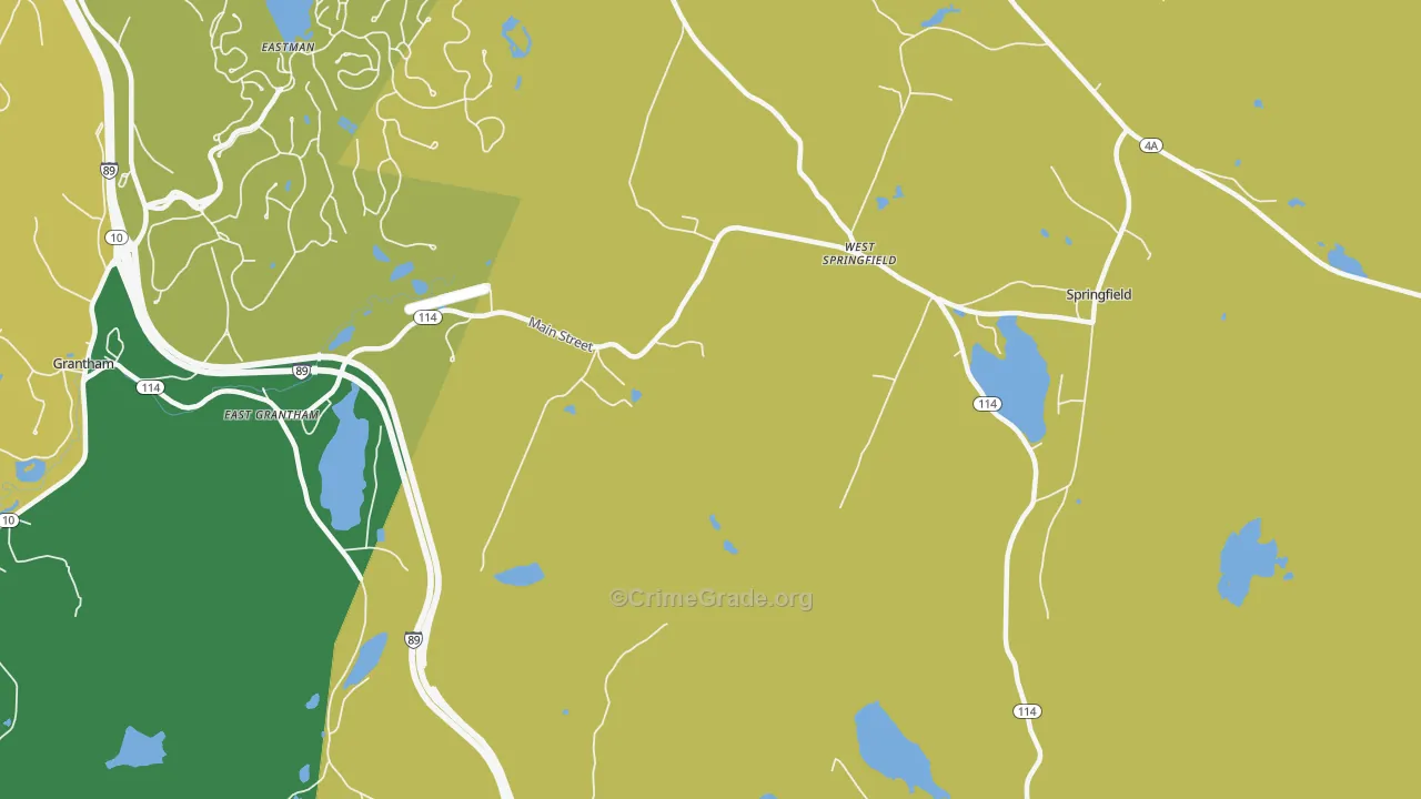 West Springfield, NH Map of Burglary Rates