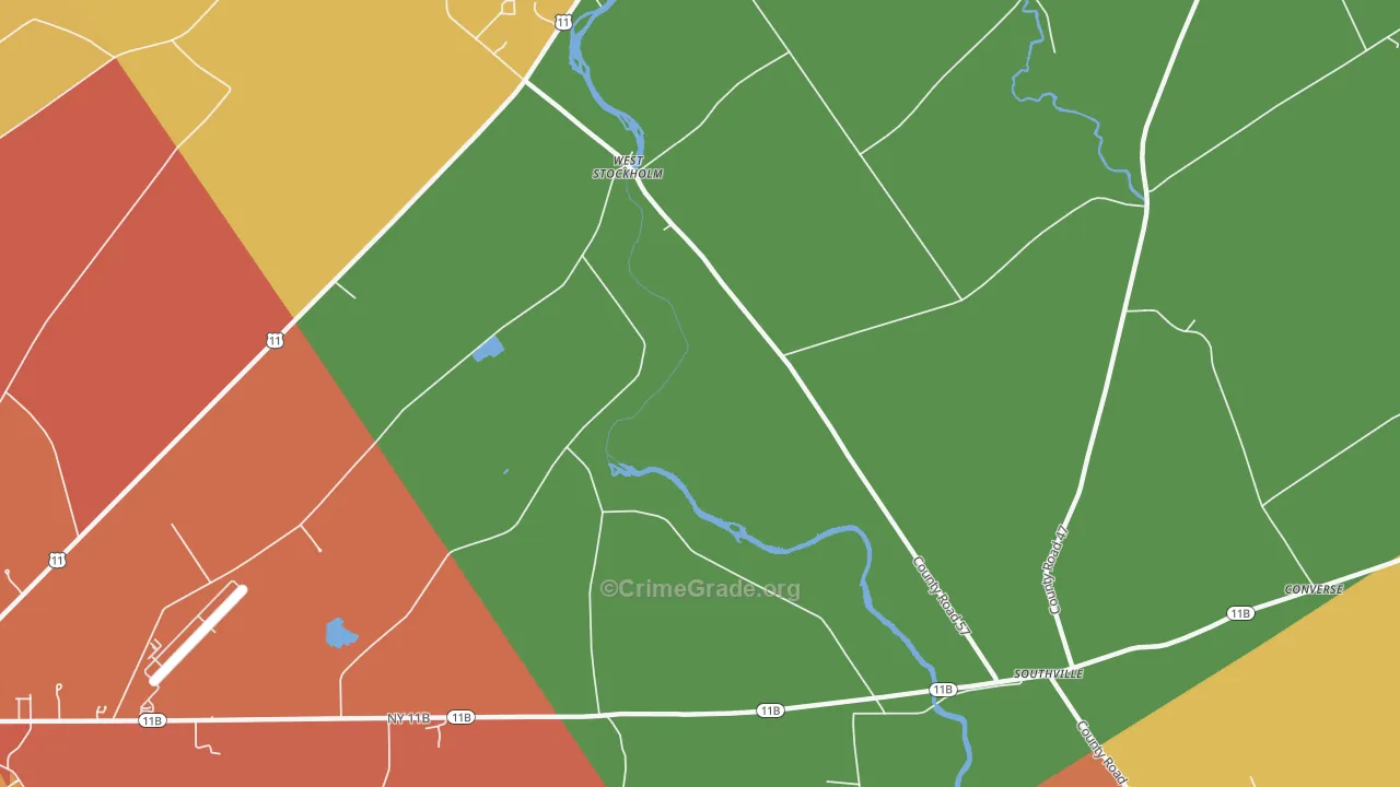 West Stockholm, NY Map of Burglary Rates