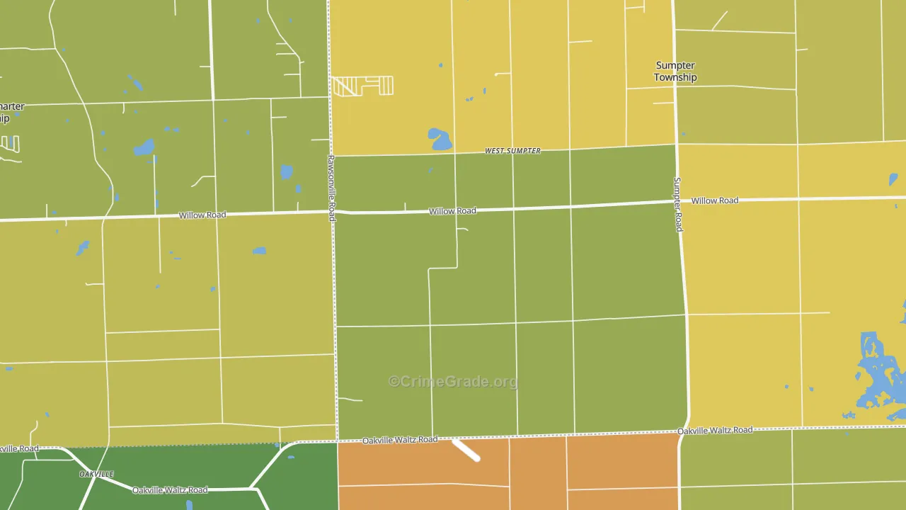 West Sumpter, MI Map of Burglary Rates