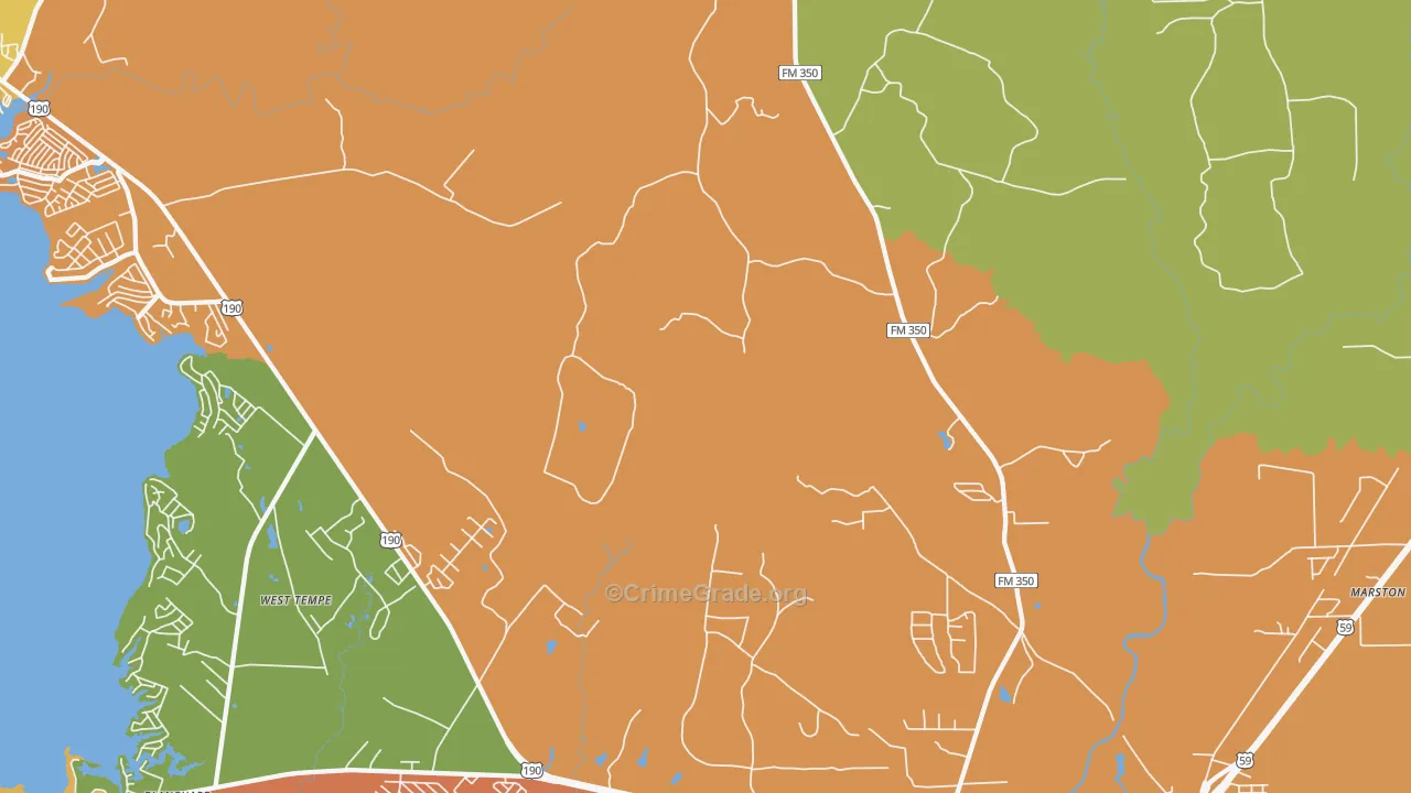 West Tempe, TX Map of Burglary Rates