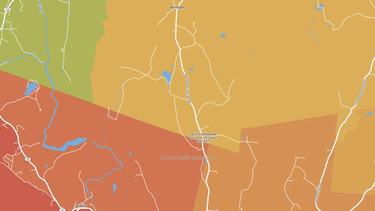 West Townshend, VT Map of Burglary Rates