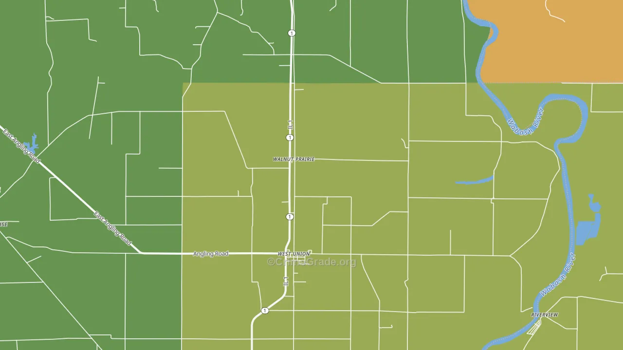 West Union, IL Map of Burglary Rates