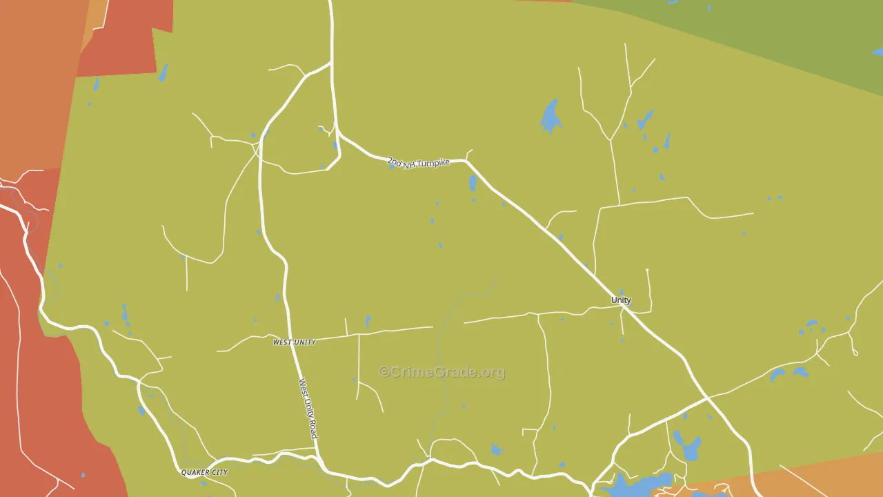 West Unity, NH Map of Burglary Rates