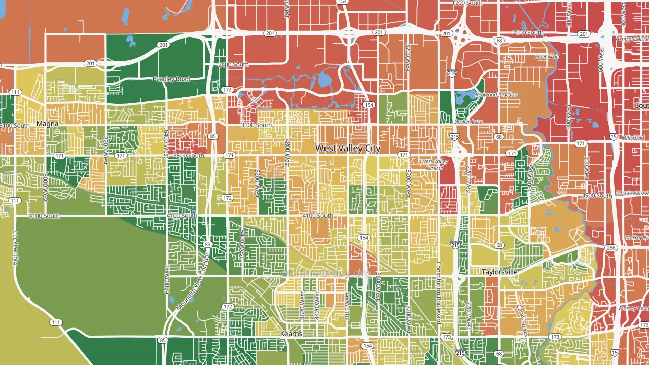 West Valley City, UT Map of Burglary Rates