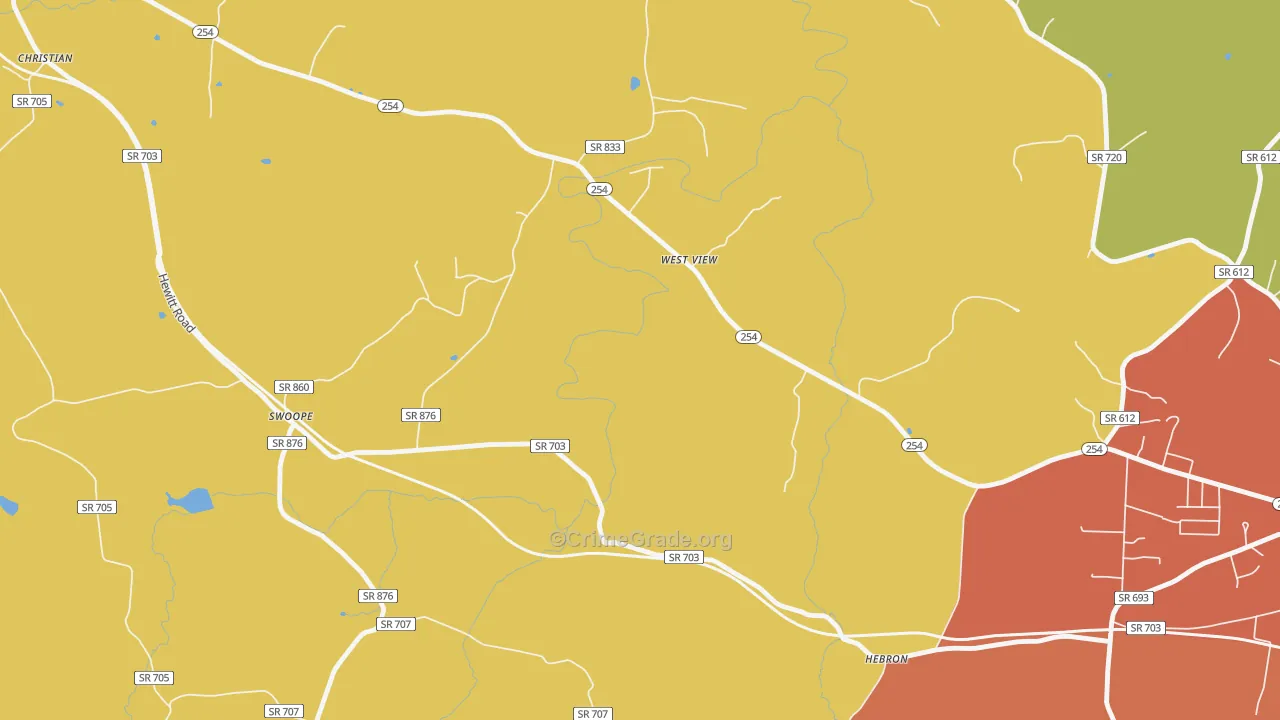 West View, VA Map of Burglary Rates