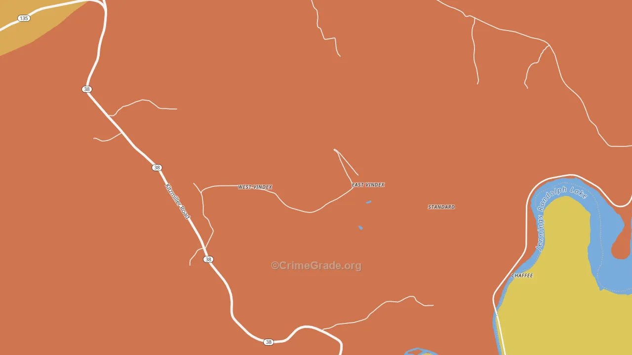 West Vindex, MD Map of Burglary Rates