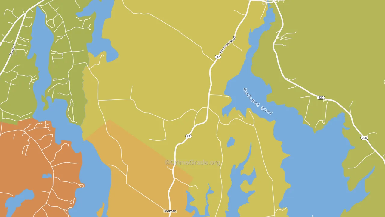 West Waldoboro, ME Map of Burglary Rates