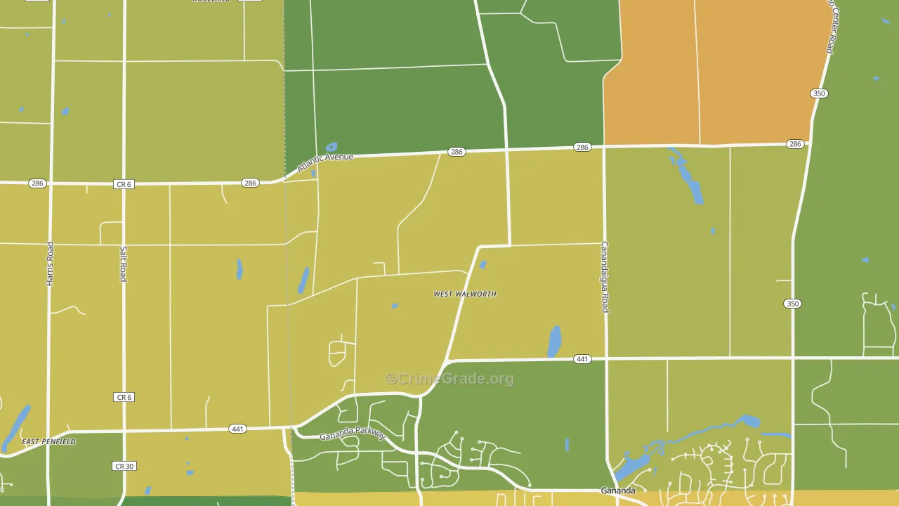 West Walworth, NY Map of Burglary Rates