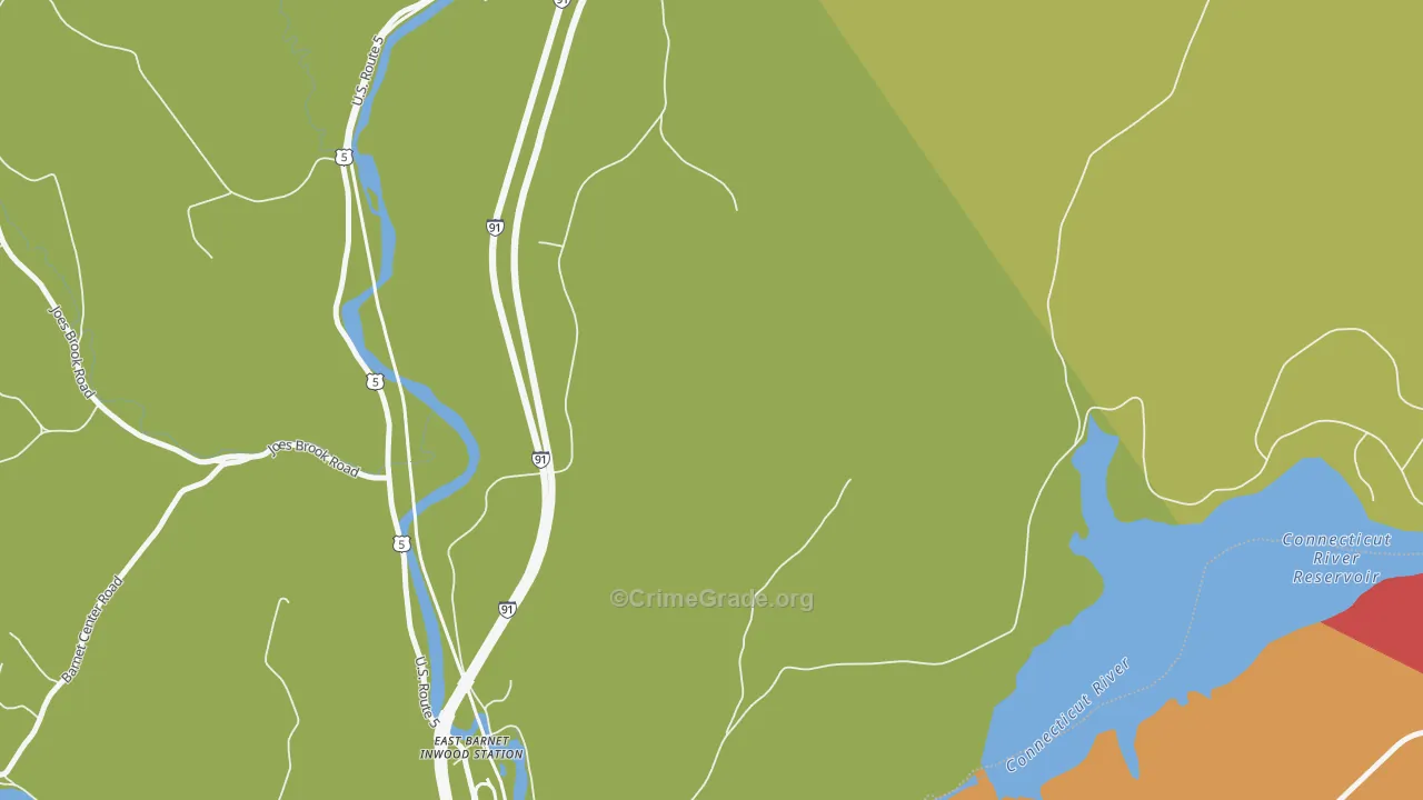 West Waterford, VT Map of Burglary Rates