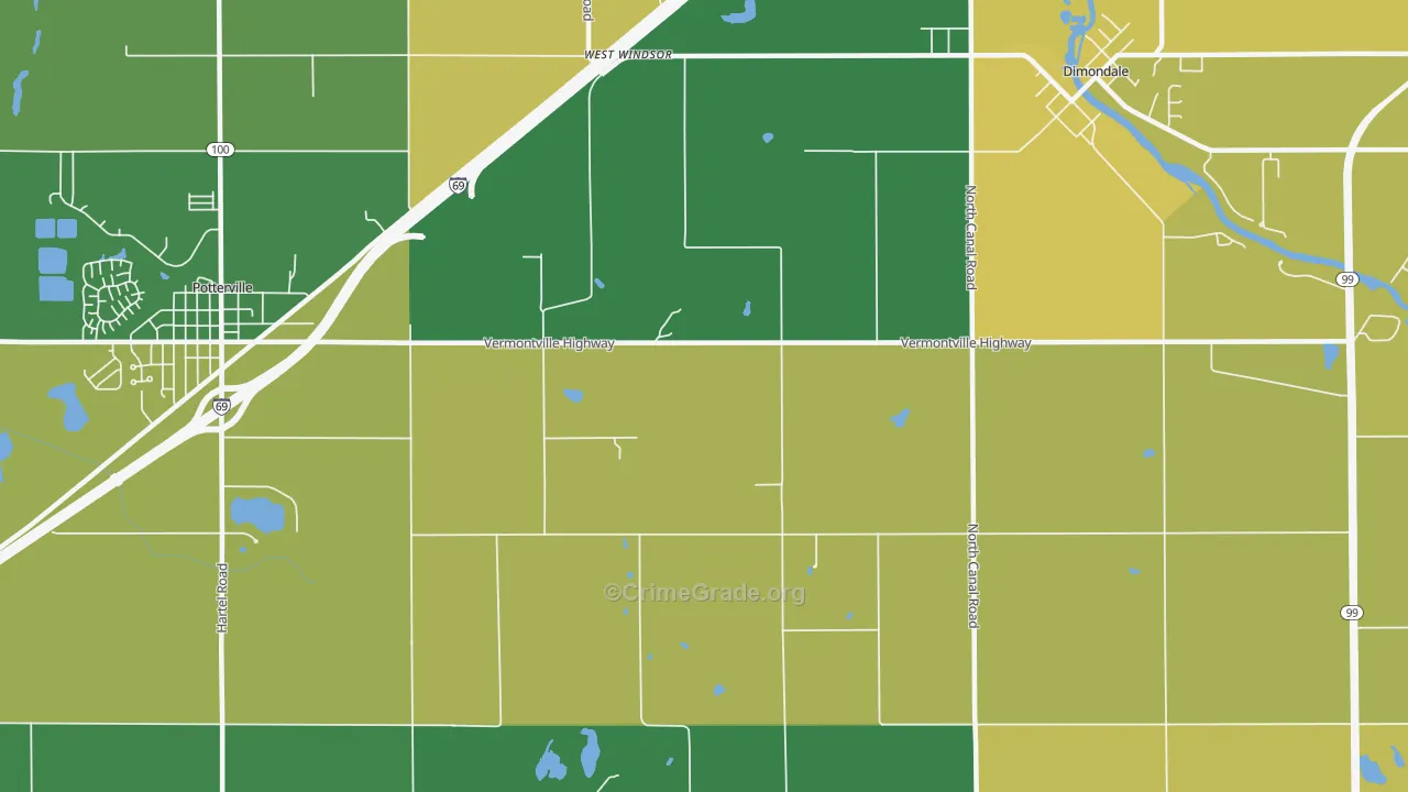West Windsor, MI Map of Burglary Rates
