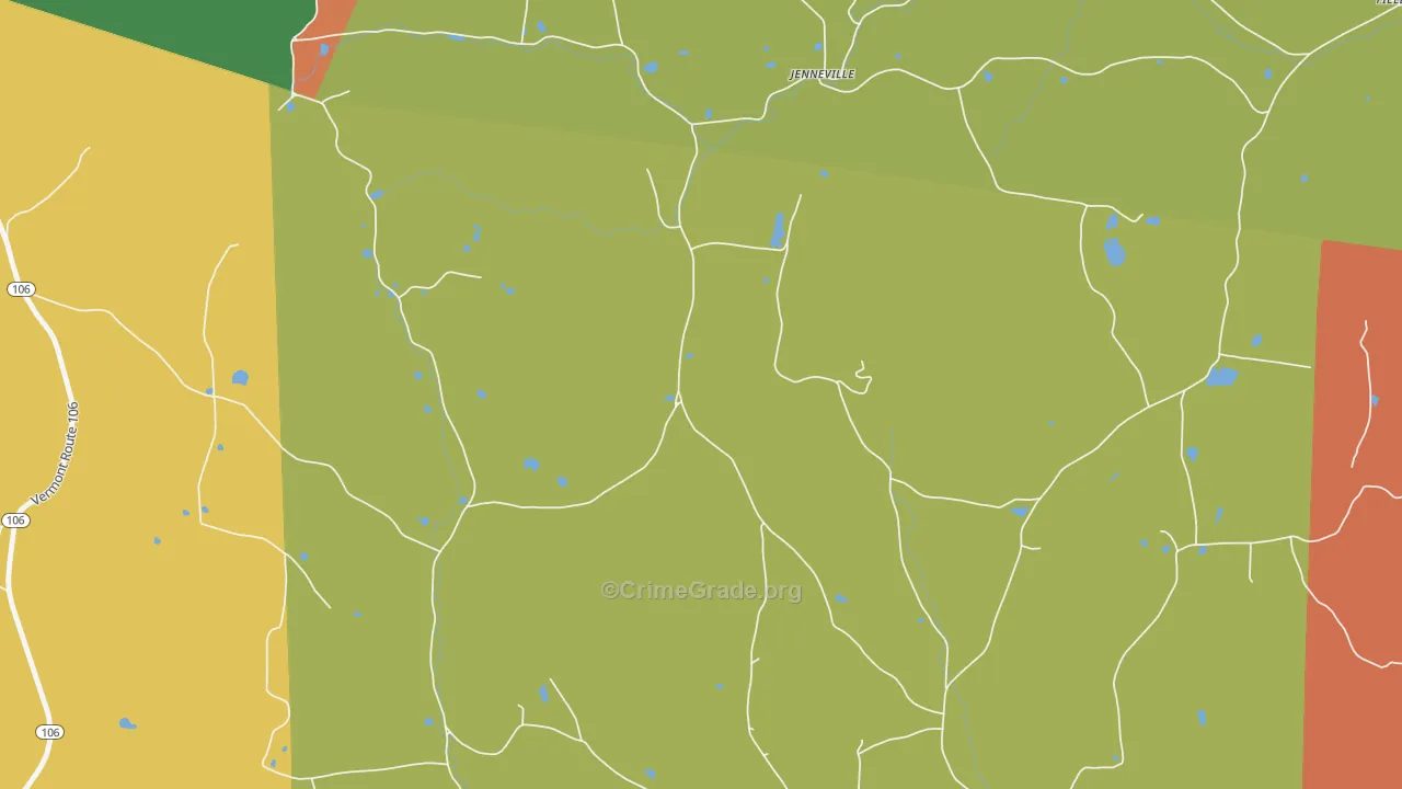 West Windsor, VT Map of Burglary Rates