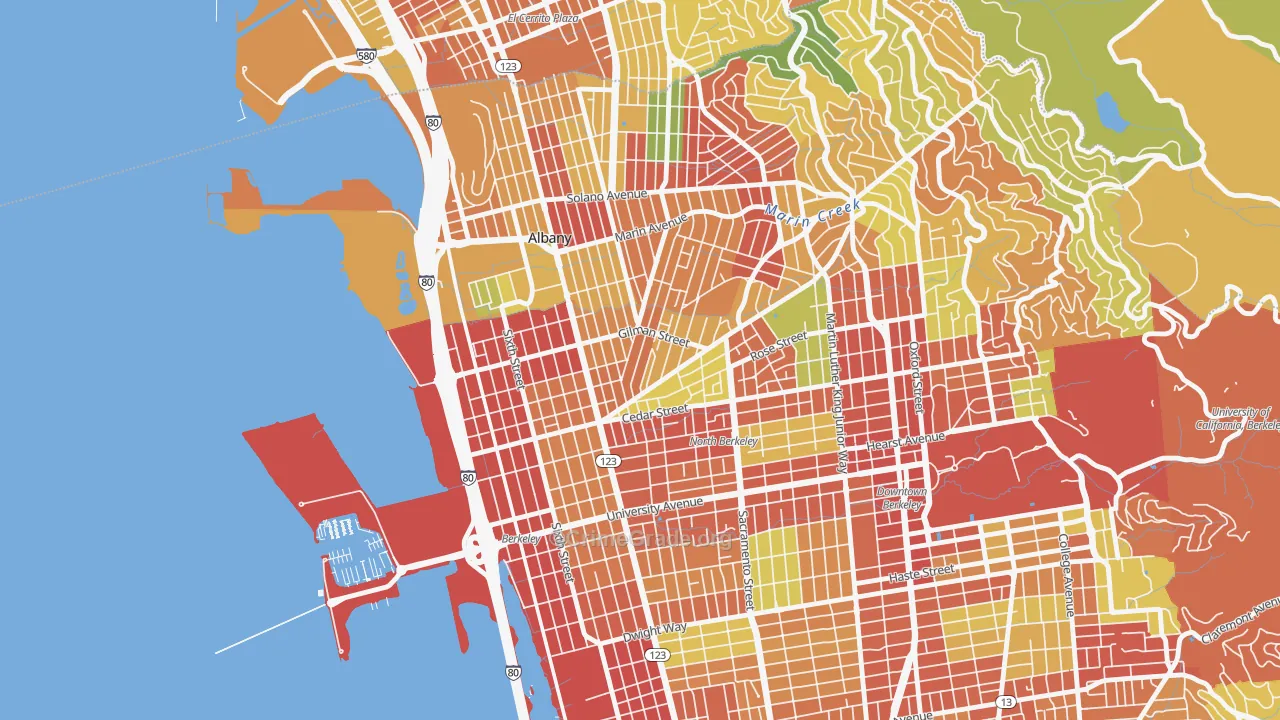 Westbrae, Berkeley, CA Map of Burglary Rates