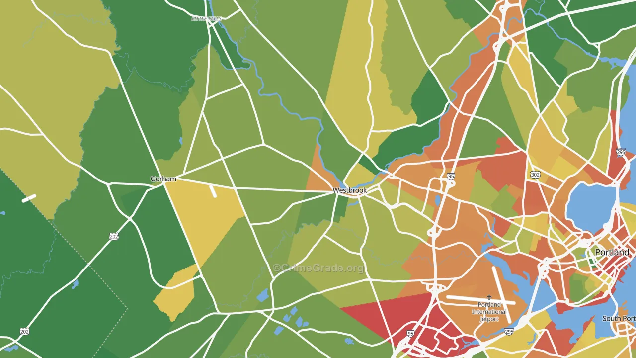 Westbrook, ME Map of Burglary Rates
