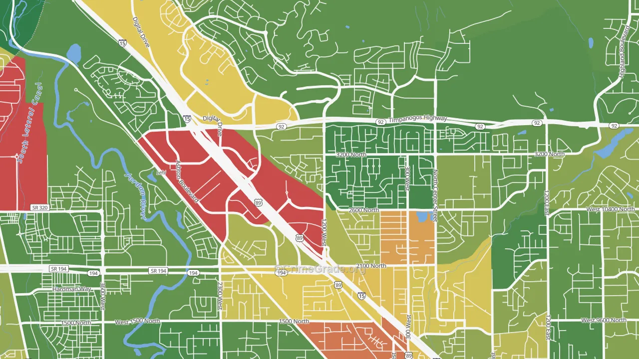 Westbury, Lehi, UT Map of Burglary Rates