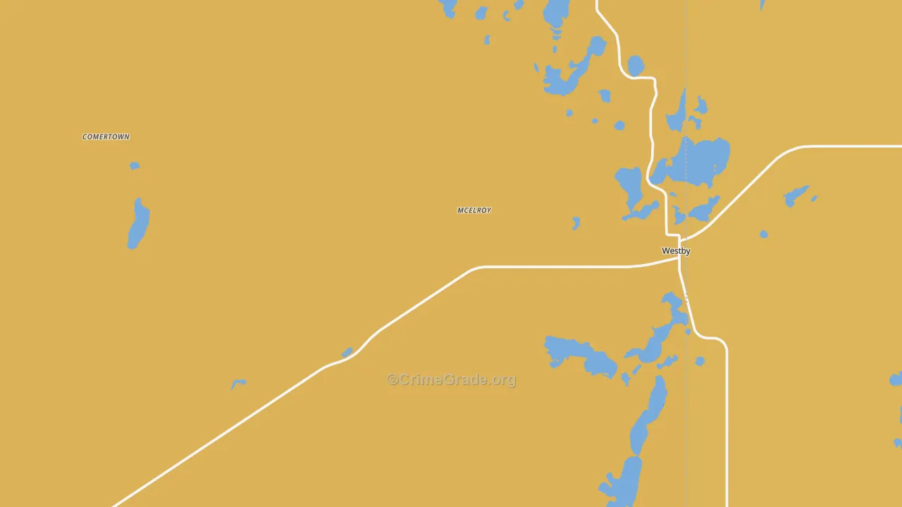 Westby, MT Map of Burglary Rates