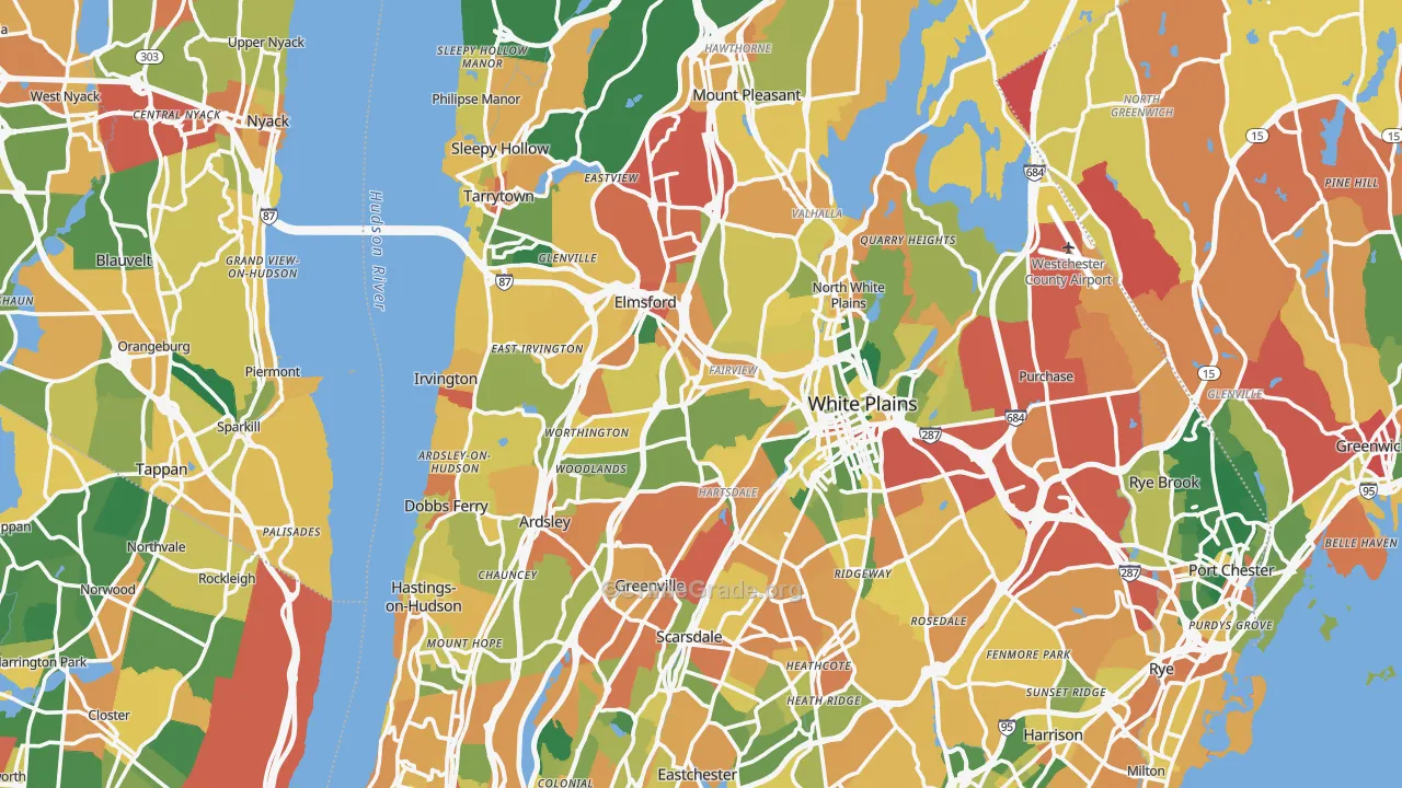 Westchester County, NY Map of Burglary Rates