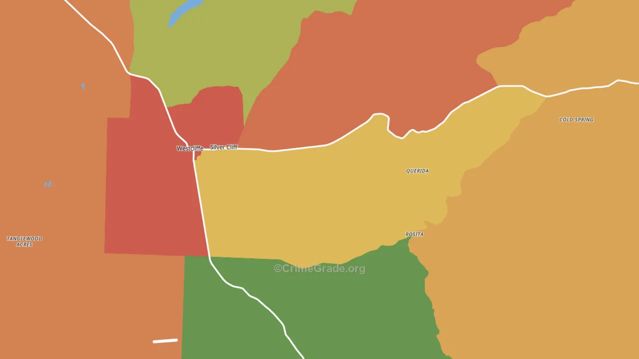 Westcliffe, CO Map of Burglary Rates