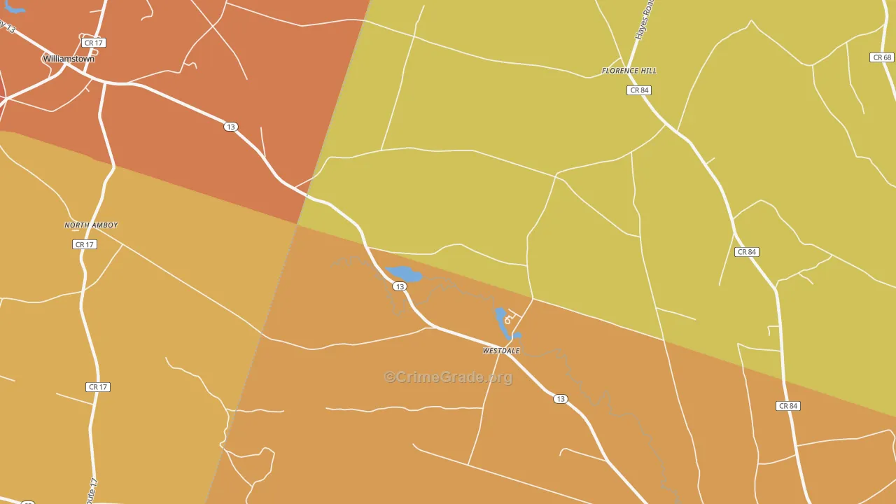 Westdale, NY Map of Burglary Rates