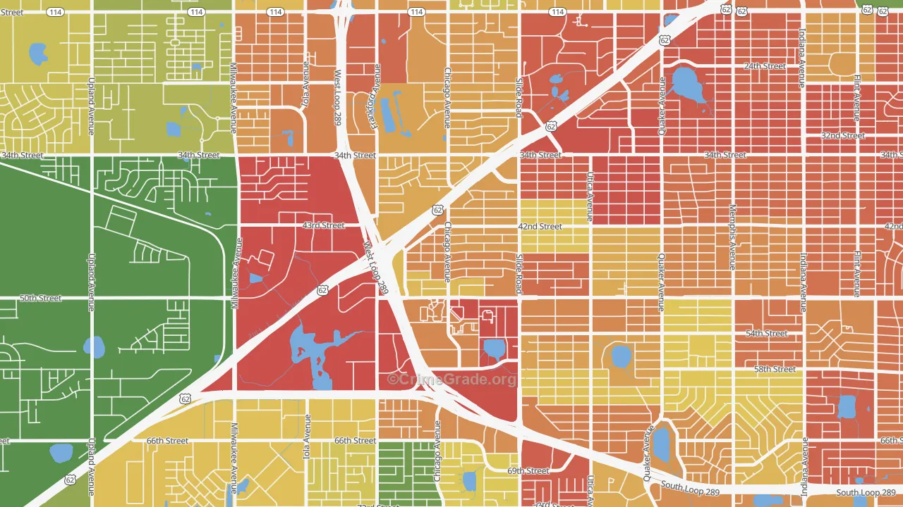 Wester, Lubbock, TX Map of Burglary Rates