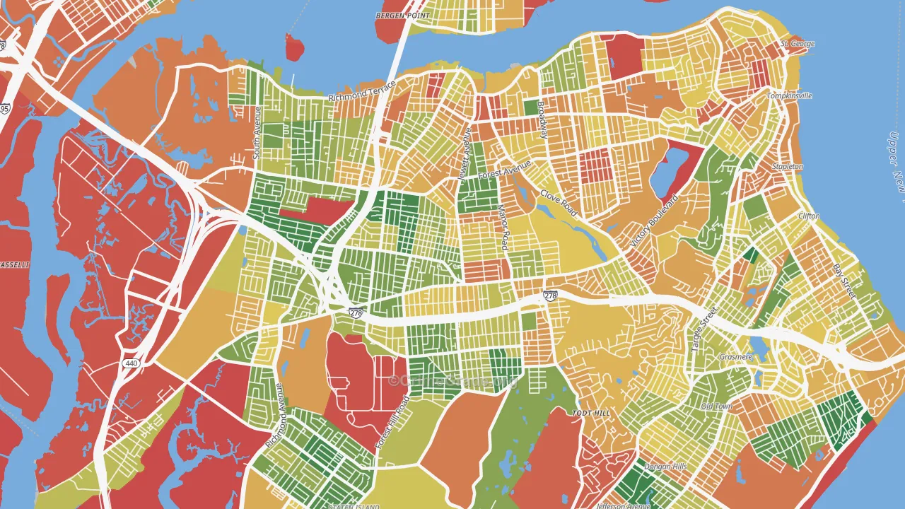 Westerleigh-Castleton, Staten Island, NY Map of Burglary Rates