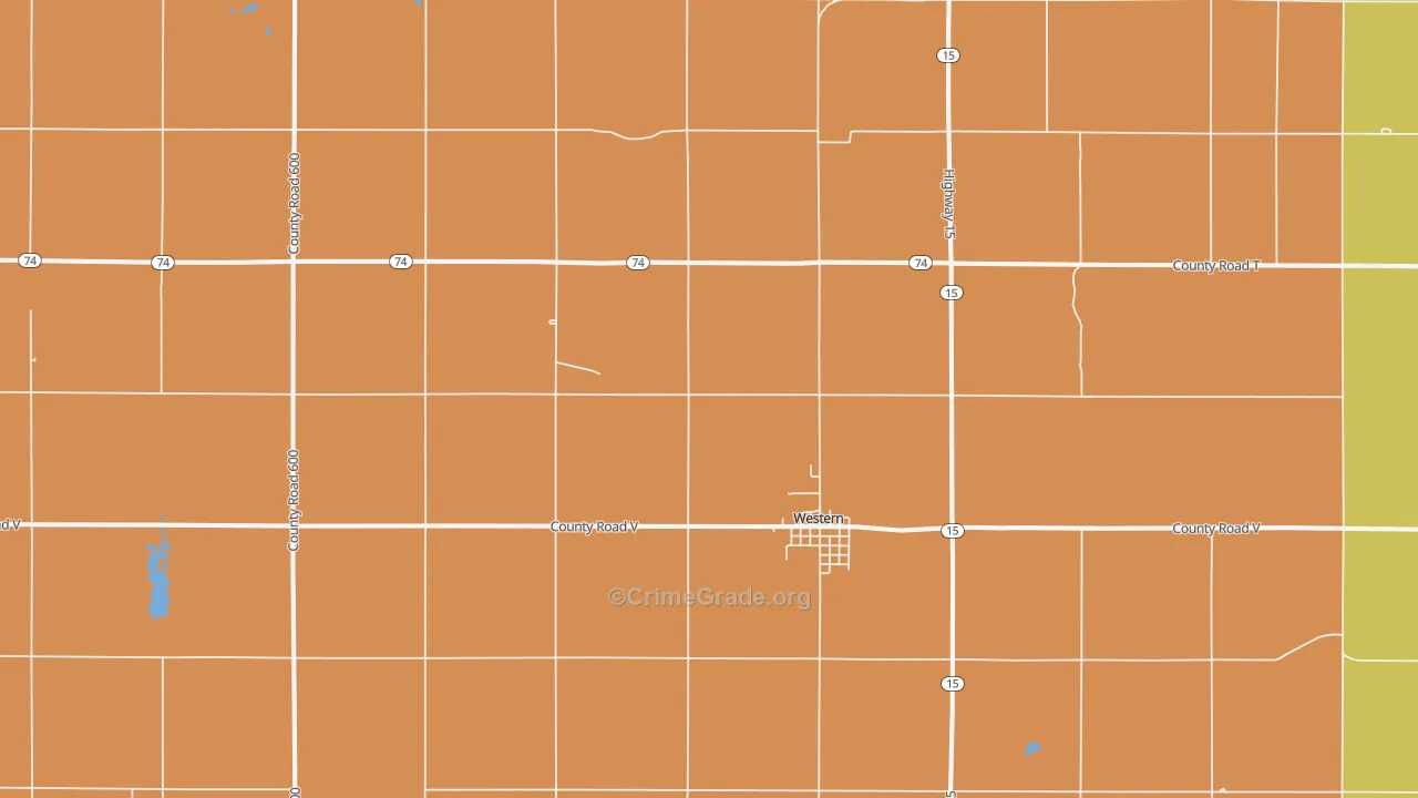 Western, NE Map of Burglary Rates