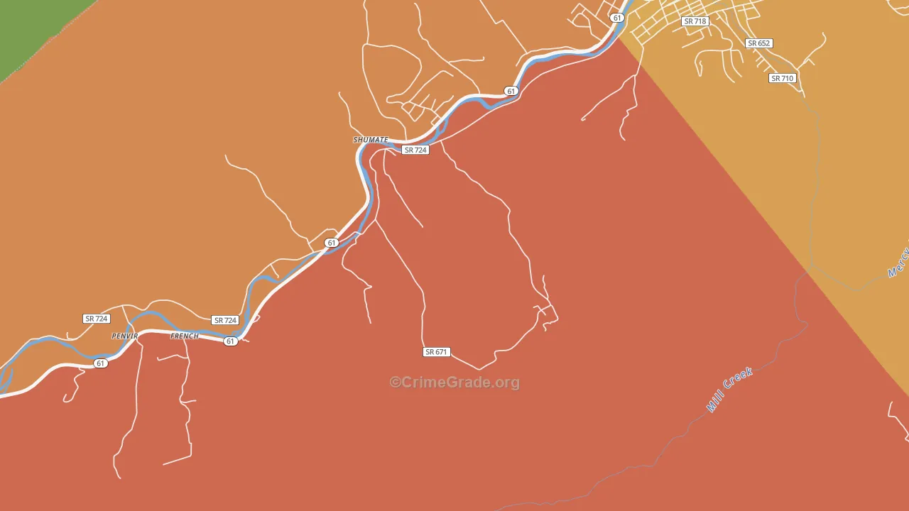 Western, VA Map of Burglary Rates