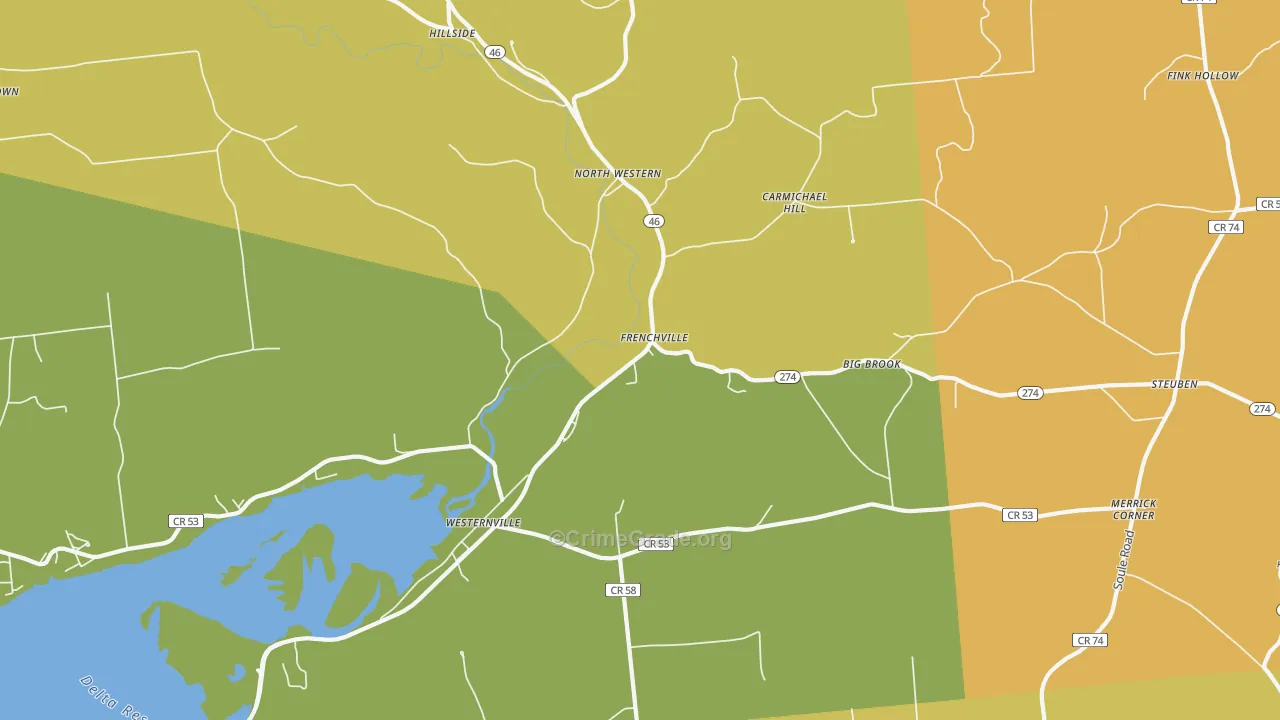 Westernville, NY Map of Burglary Rates