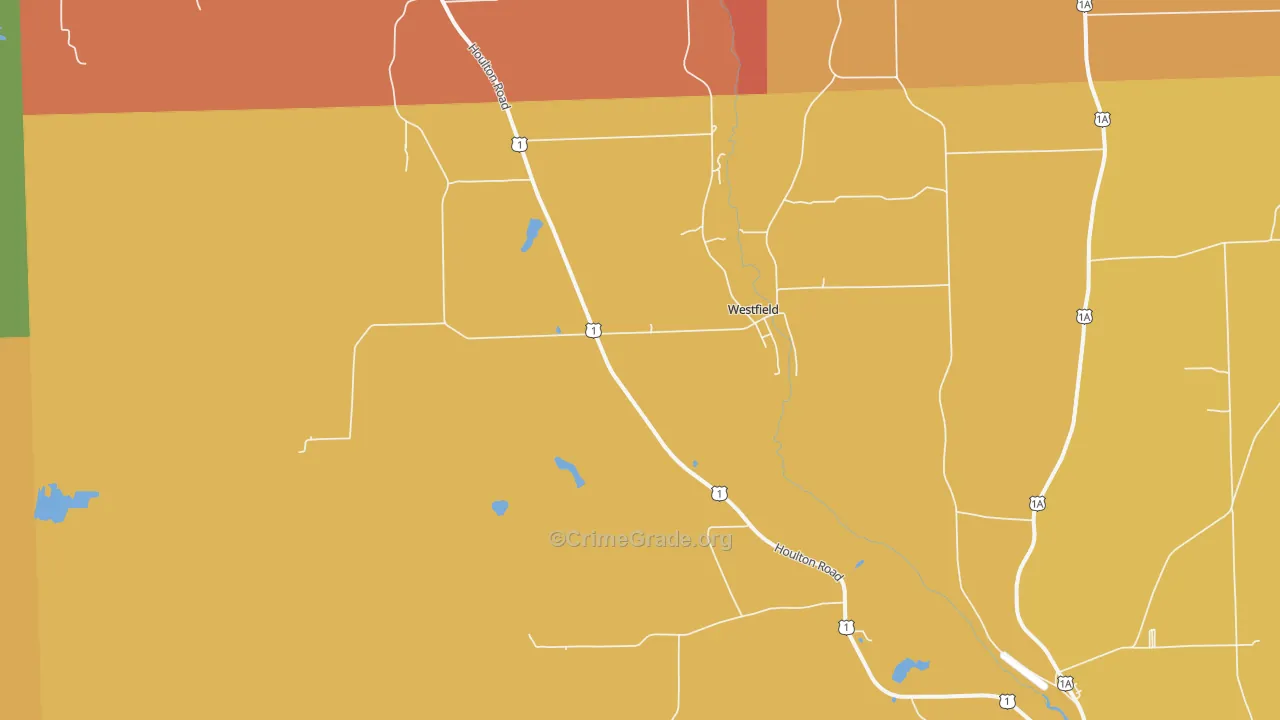 Westfield, ME Map of Burglary Rates