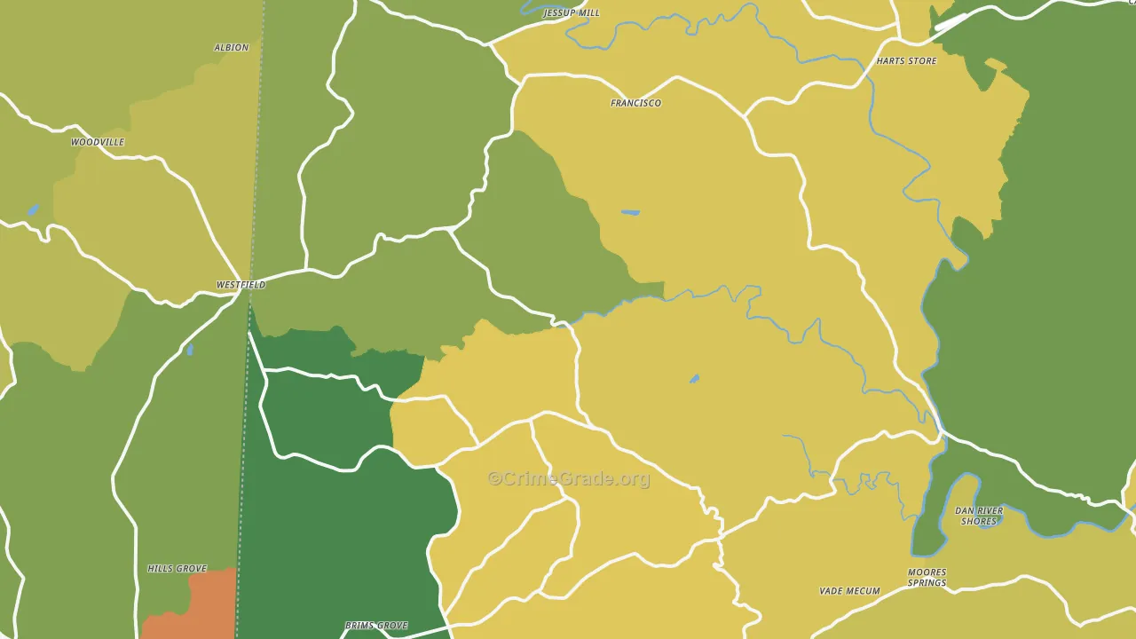 Westfield, NC Map of Burglary Rates