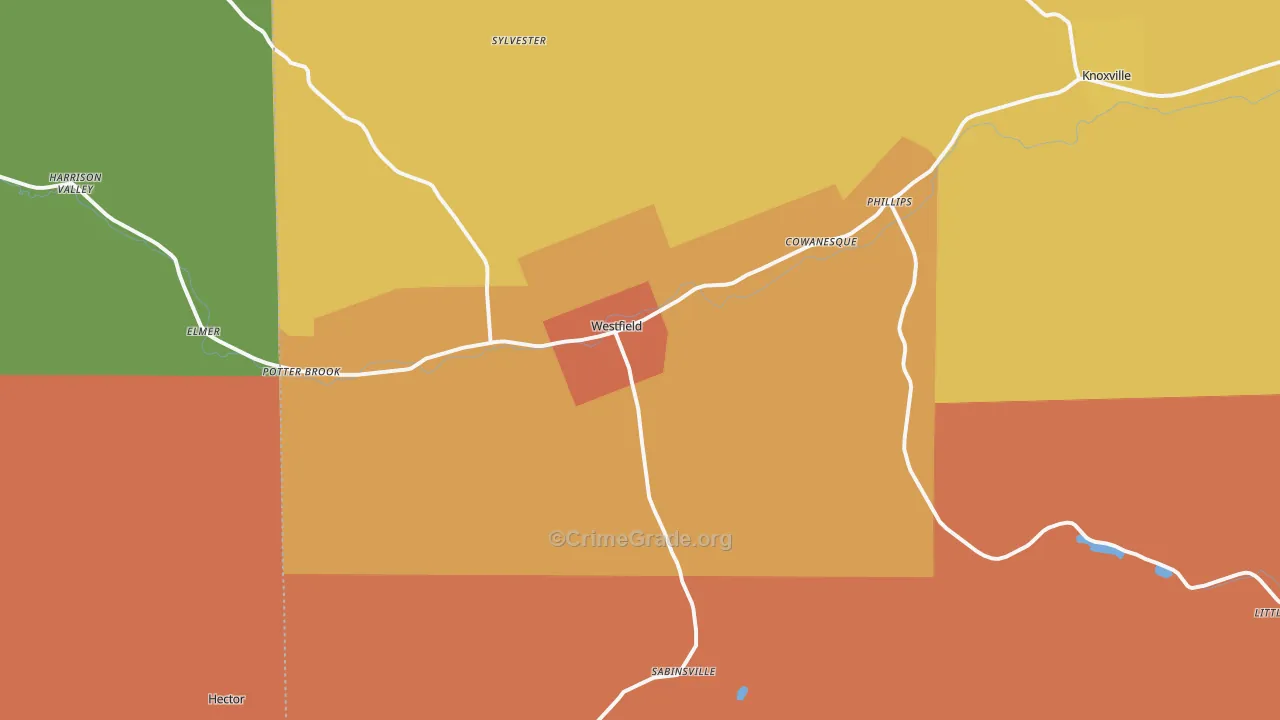 Westfield, PA Map of Burglary Rates