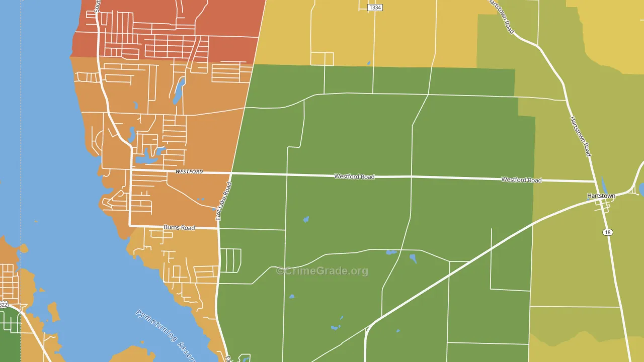 Westford, PA Map of Burglary Rates