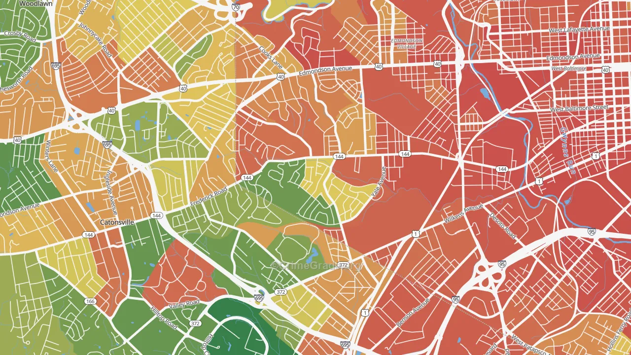 Westgate, Baltimore, MD Map of Burglary Rates
