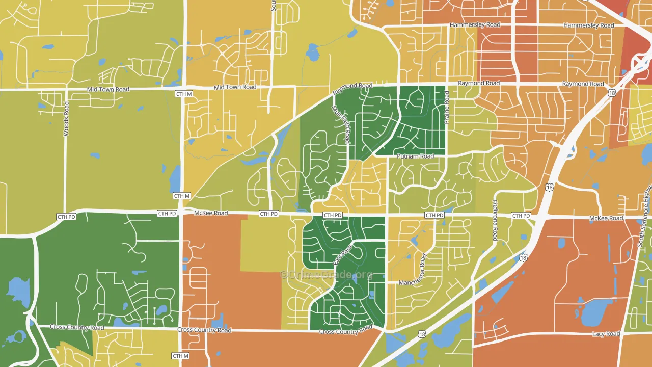 Westhaven Trails, Madison, WI Map of Burglary Rates