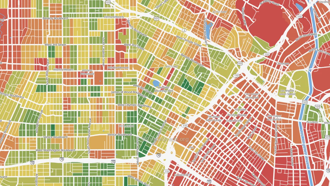 Westlake, Los Angeles, CA Map of Burglary Rates