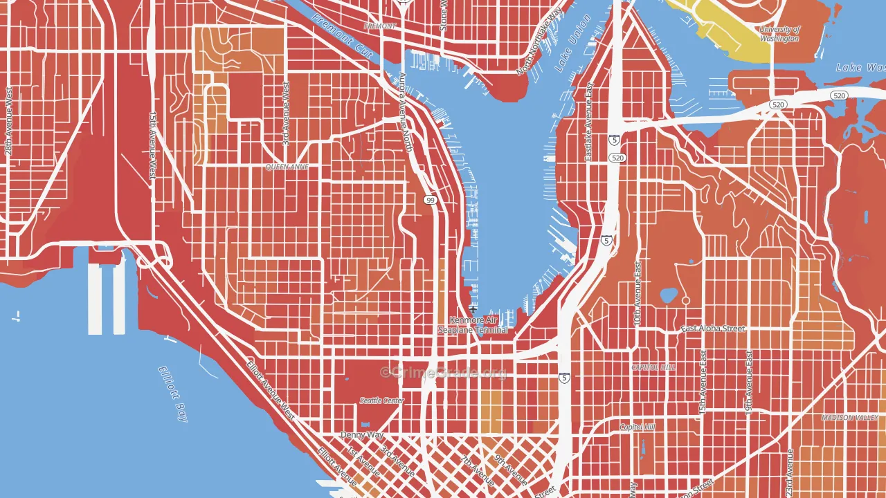 Westlake, Seattle, WA Map of Burglary Rates