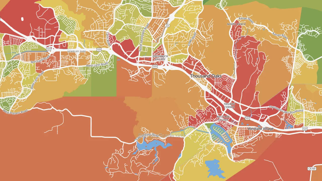Westlake Village, Westlake Village, CA Map of Burglary Rates