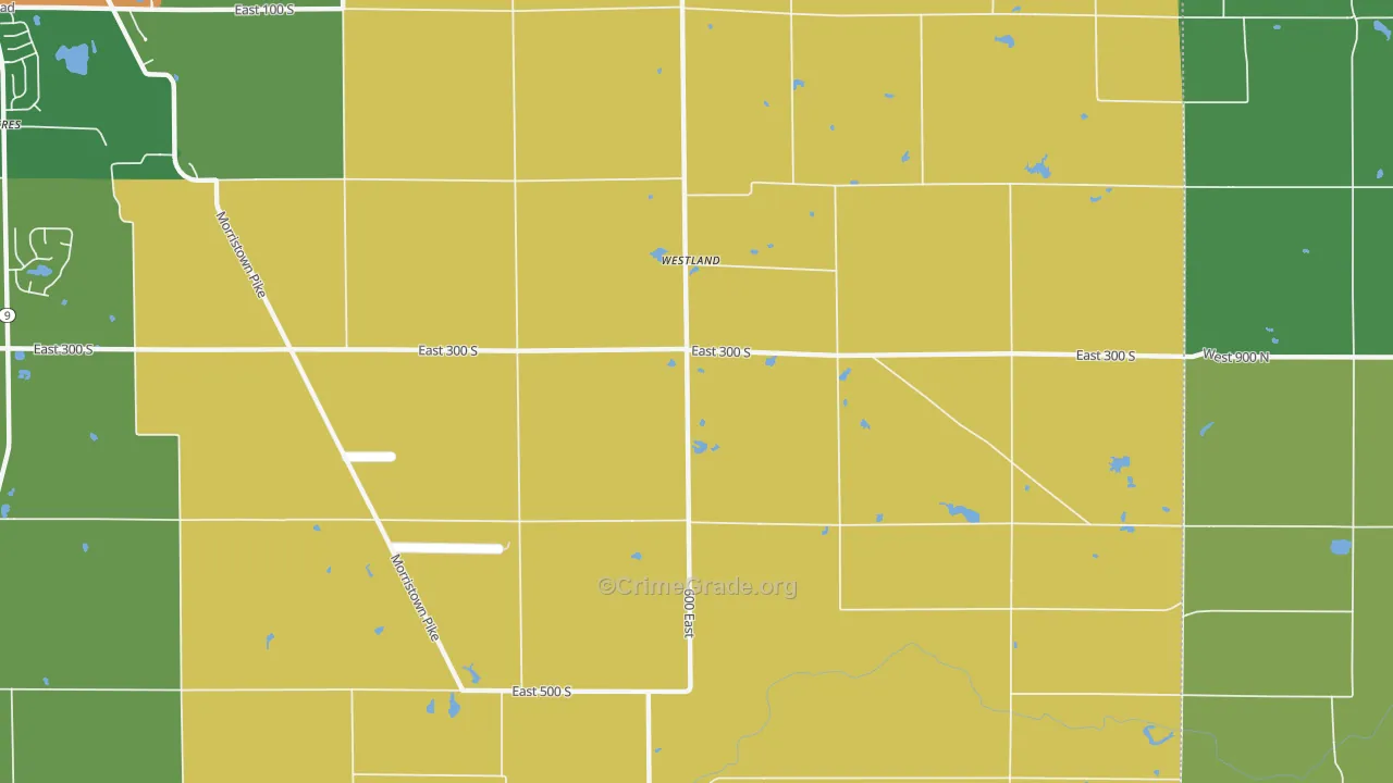 Westland, IN Map of Burglary Rates