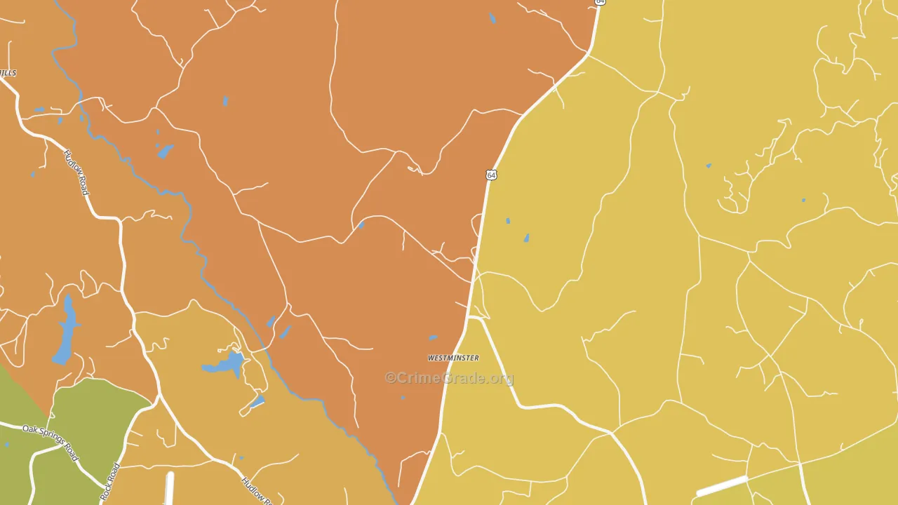 Westminster, NC Map of Burglary Rates