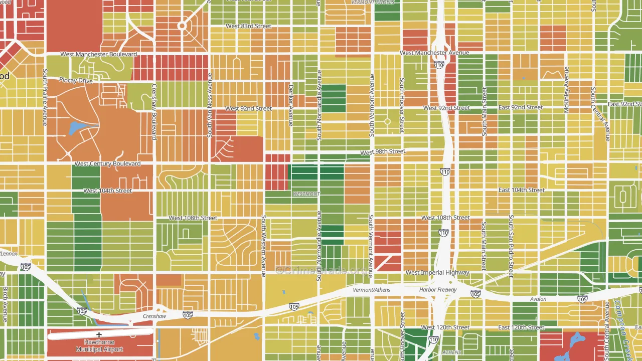 Westmont, CA Map of Burglary Rates