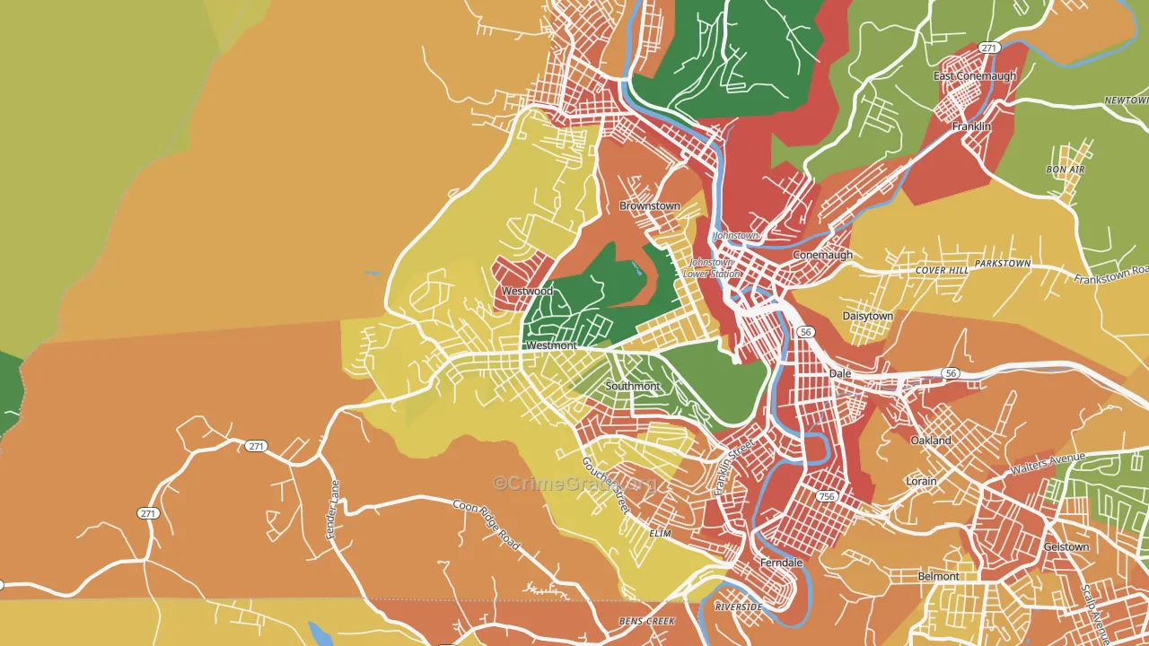 Westmont, PA Map of Burglary Rates