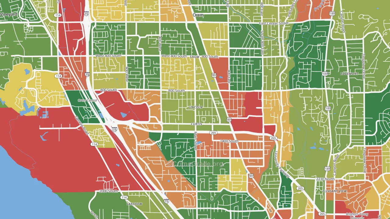 Westmore, Orem, UT Map of Burglary Rates