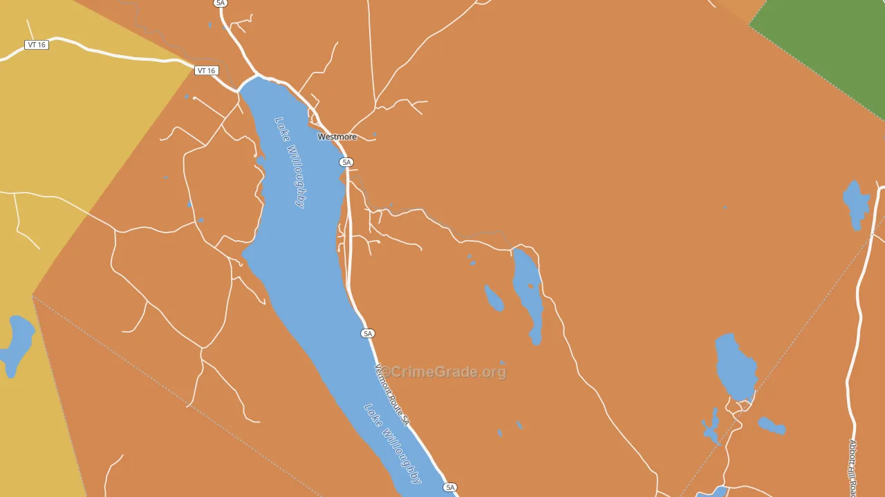 Westmore, VT Map of Burglary Rates