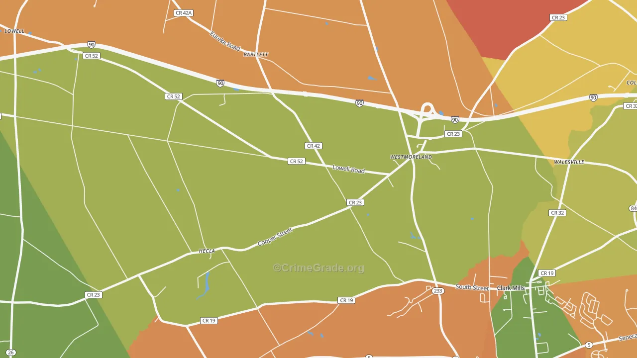 Westmoreland, NY Map of Burglary Rates