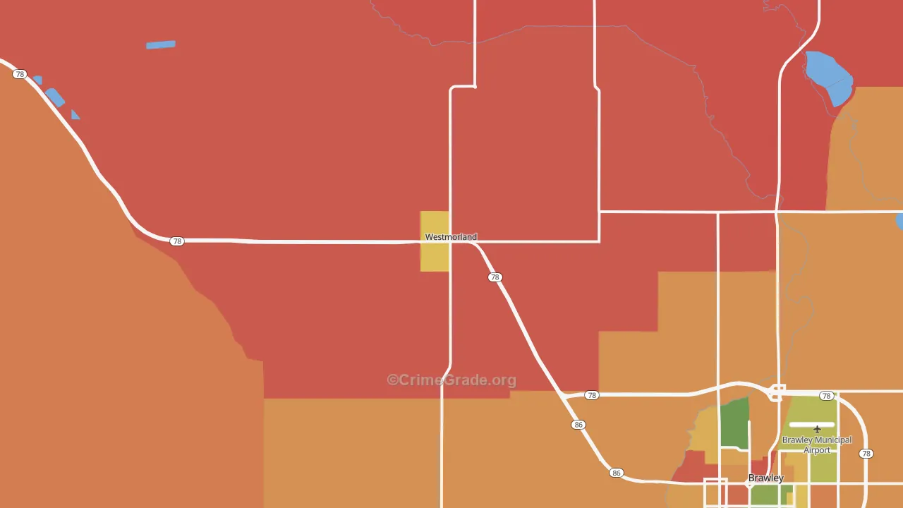 Westmorland, CA Map of Burglary Rates