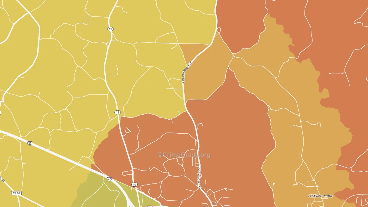 Weston, AL Map of Burglary Rates