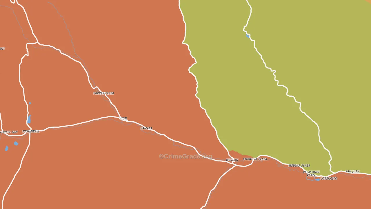 Weston, CO Map of Burglary Rates